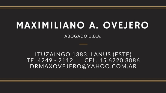 Dr. Maximiliano A. Ovejero - Abogado — Lanús