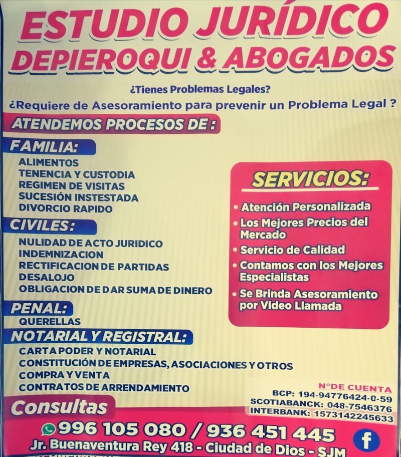 Estudio Jurìdico Depieroqui & Asociados — San Juan de Miraflores