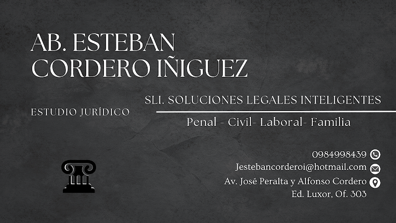 Estudio Jurídico SLI Soluciones Legales Inteligentes Abogado Esteban Cordero Iñiguez — Cuenca