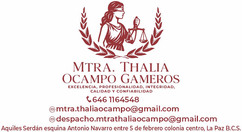 ABOGADO MTRA THALIA OCAMPO GAMEROS