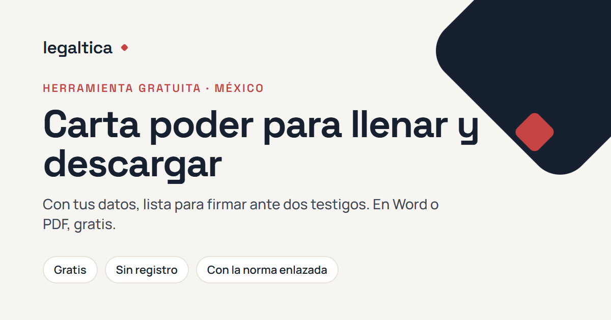 Carta poder simple: formato para llenar y descargar gratis